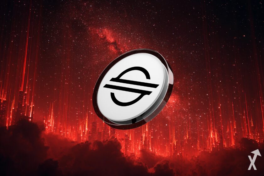 Digital currency XLM coin symbol.