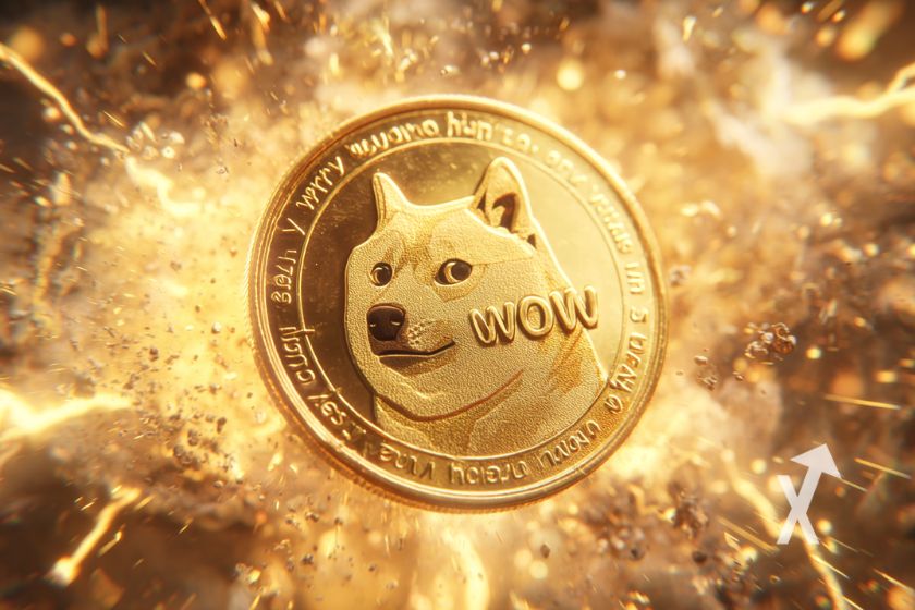 "Doge coin with cover background"