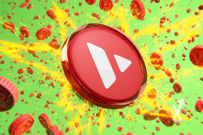 Avalanche coin AVAX cover design.