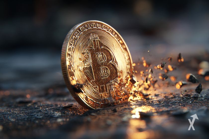 Bitcoin coin - digital currency emblem