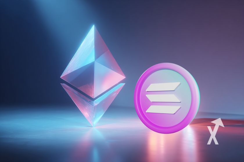 Visual comparison of Solana and Ethereum.