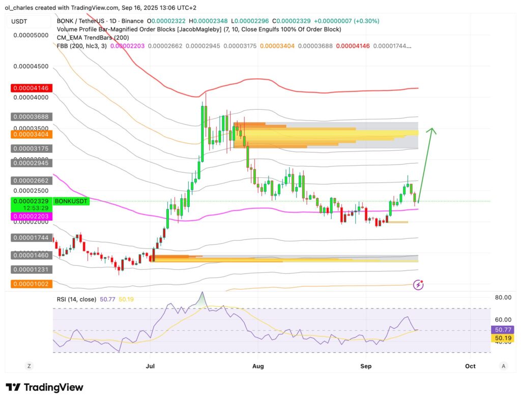 BONK daily chart