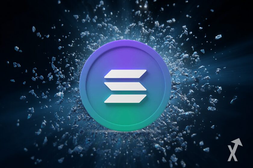 Solana blockchain technology network in action.