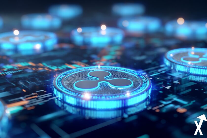 Futuristic digital illustration of Ripple network.