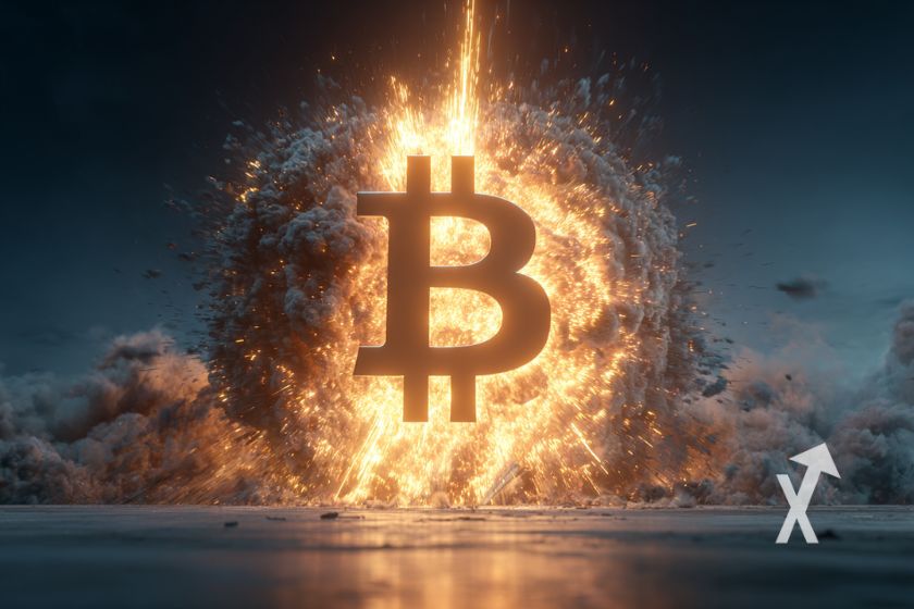 Bitcoin magazine cover illustration design.