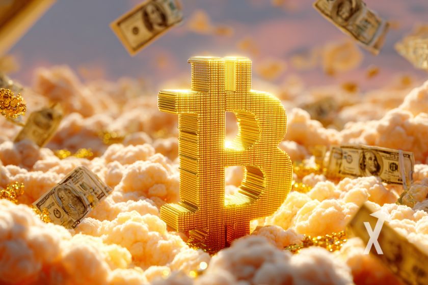 Bitcoin featured on a magazine cover.