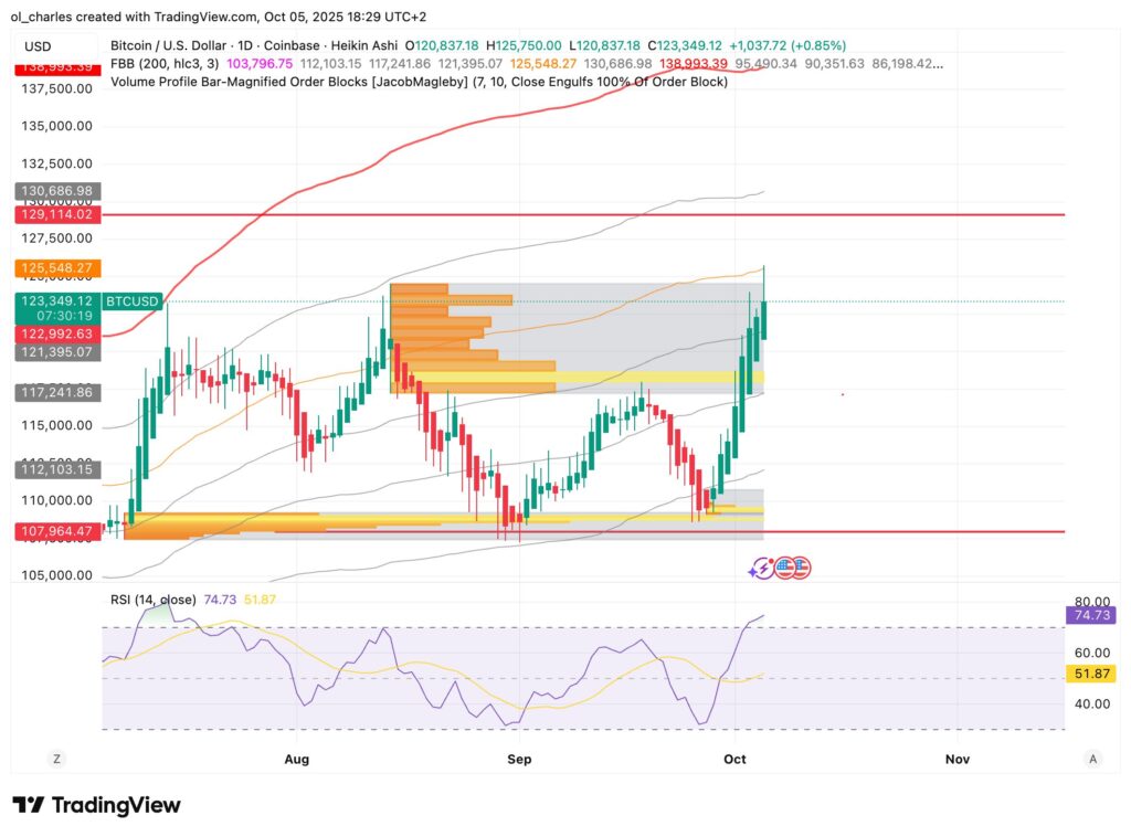 Bitcoin BTC chart in 1 day