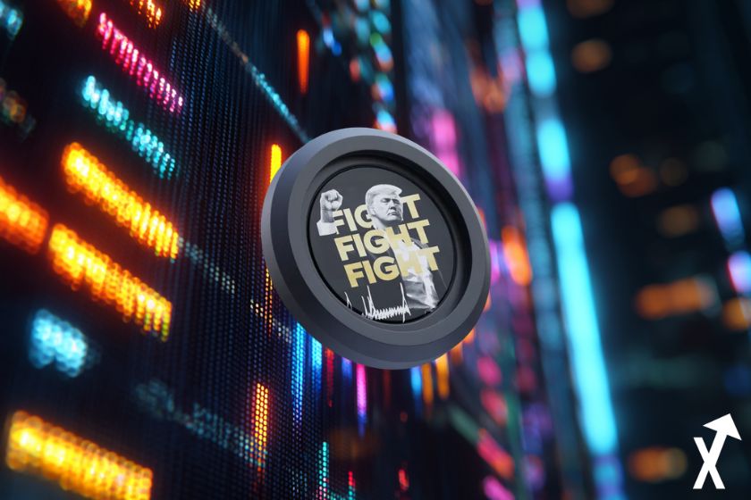 "Trump coin on bright blockchain crypto"