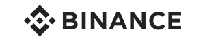 The Binance logo in black with the 'Binance' typeface on a white background