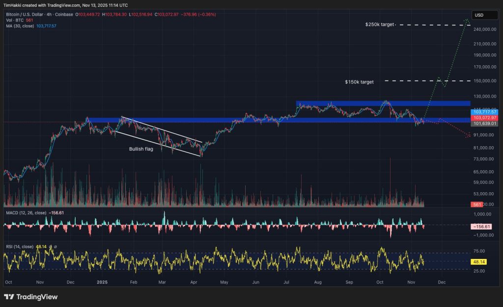 Bitcoin (BTC) chart showing its price evolution, recent performance in the crypto market and its leadership position in the digital assets sector.