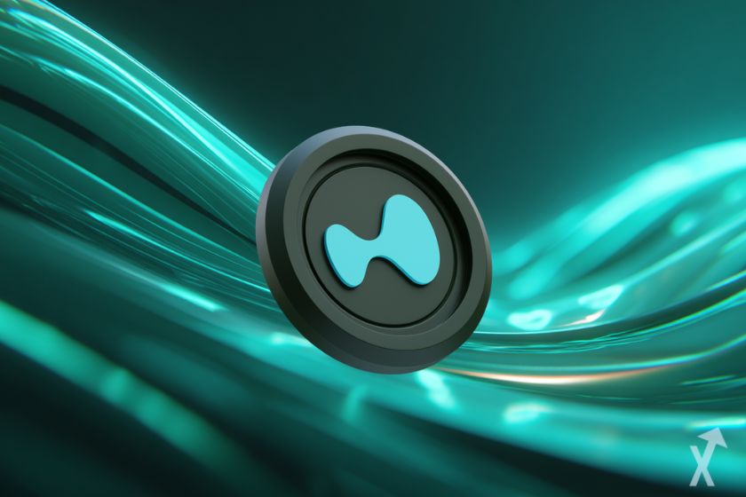 "Hype Hyperliquid logo on green and black background"