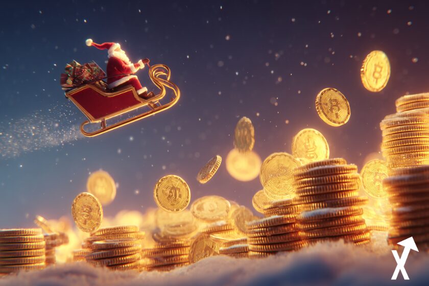 "Christmas crypto Santa crypto sleigh rain"