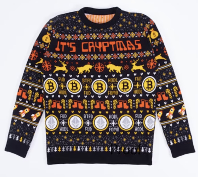 Bitcoin Christmas sweater for a crypto gift