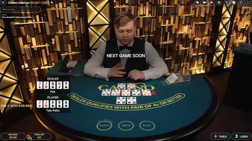 card and winnings reveal