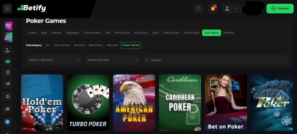 betify live poker games