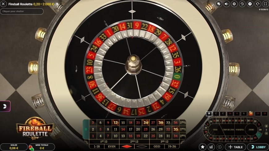 launching the live roulette