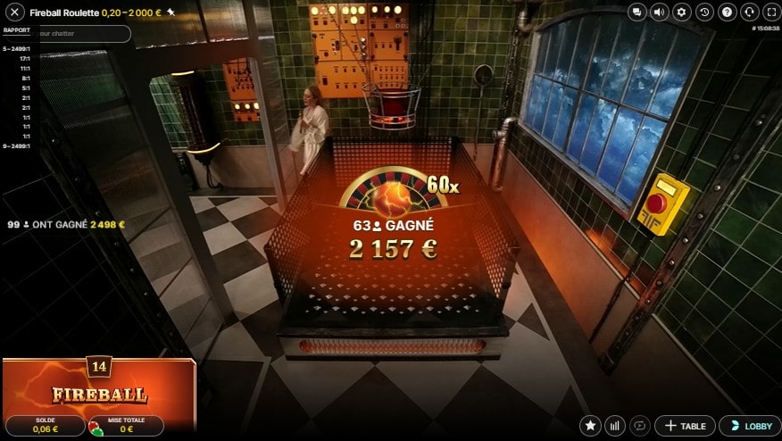 live roulette winnings