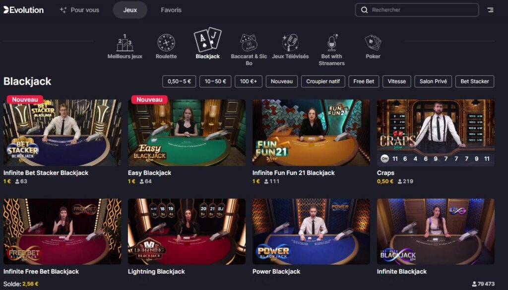 blackjack table on betify