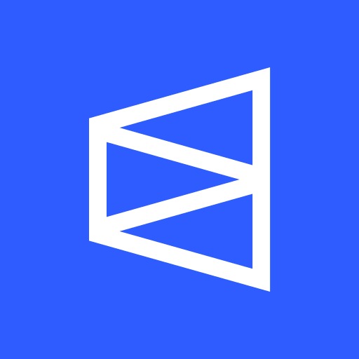 Polymarket logo in white on blue background