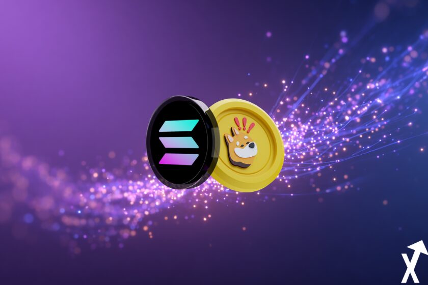 Solana coin bonking on white and purple background with Milky Way.