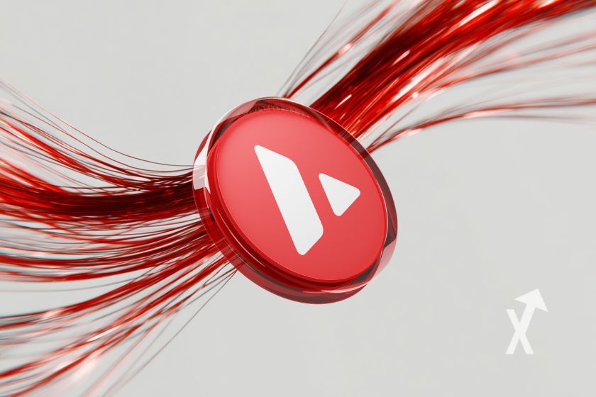 coin avax Avalanche rouge sur un fond blanc avec des lignes rouges