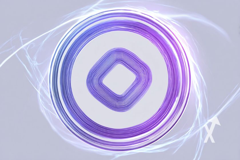 coin Monad MON sur un fond blanc avec aura blanche