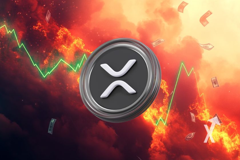 Criptomoneda XRP en tonos azules.