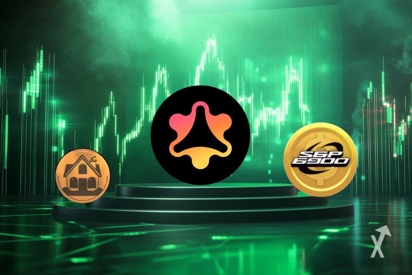 Ganadores: tres memecoins posando juntas.