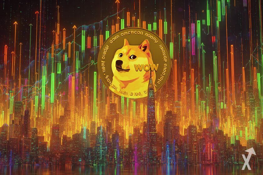 Criptomoneda doge enfocada en Internet.