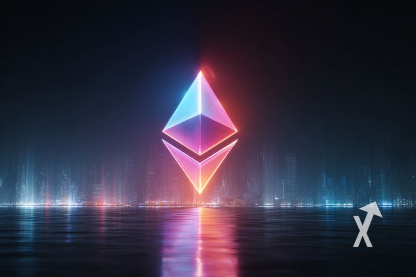 Cubierta para criptomoneda Ethereum (ETH) vibrante.