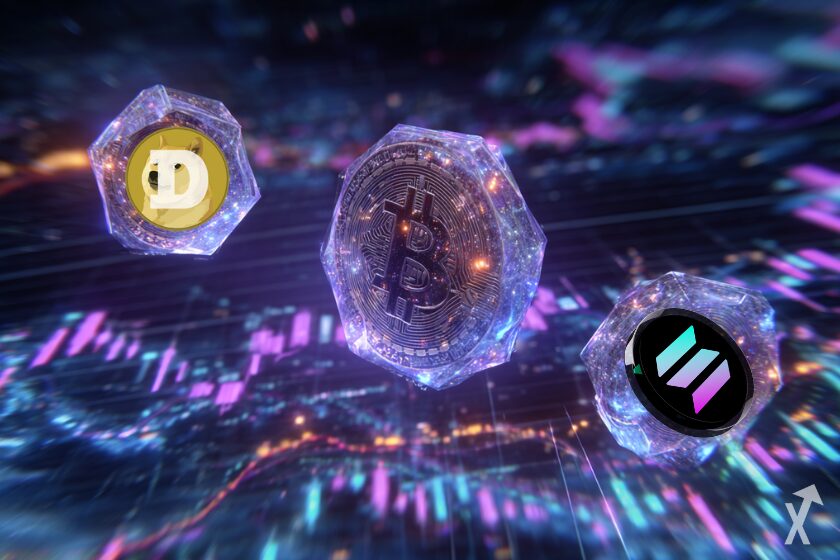 Cripto DOGE, SOL y BTC.