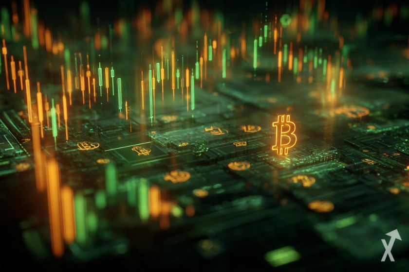 Moneda digital bitcoin en criptomoneda.