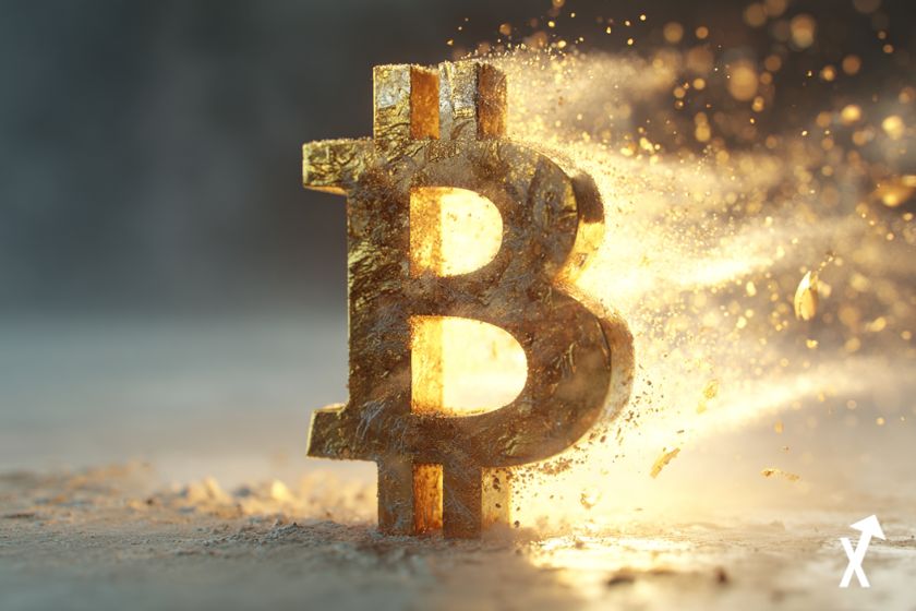 Bitcoin brillante listo para aumentar precio.
