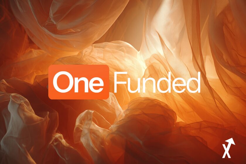Logo de Onefunded en naranja y blanco.