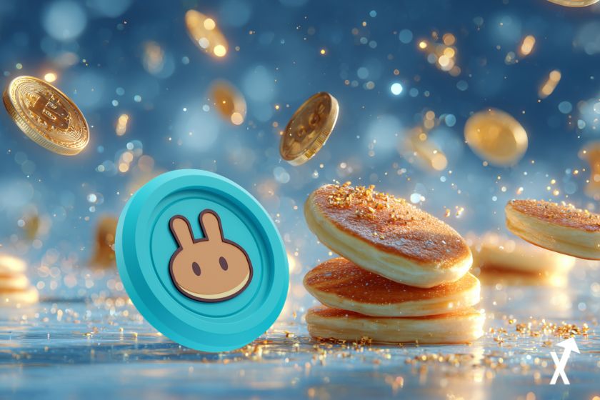 "Pancakeswap cake delicioso y tentador."