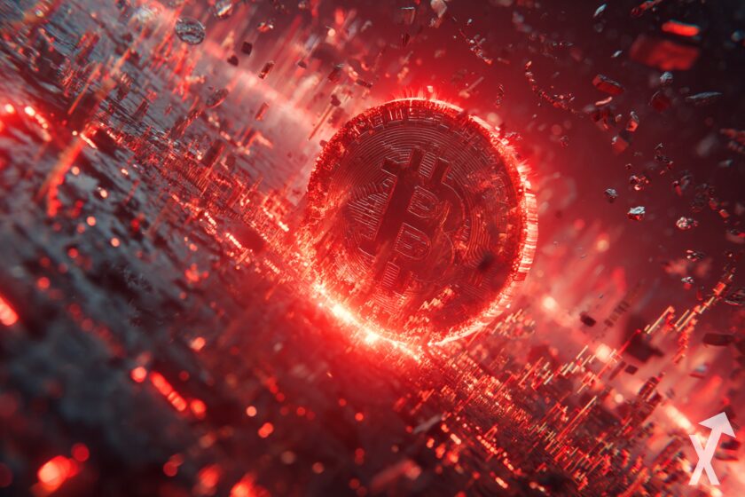 "Caída del bitcoin" - Imagen de crisis financiera actual.