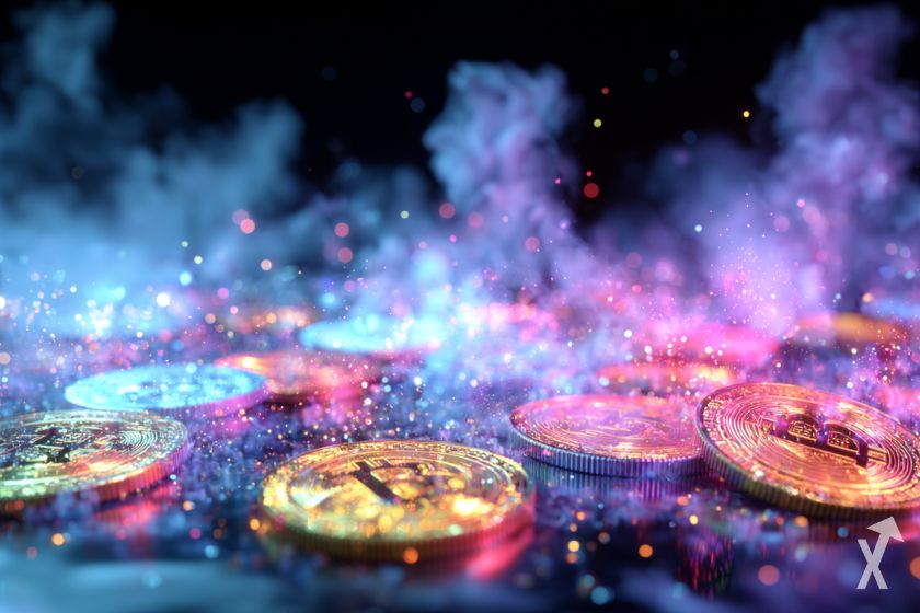 Fuegos artificiales en el cielo nocturno.