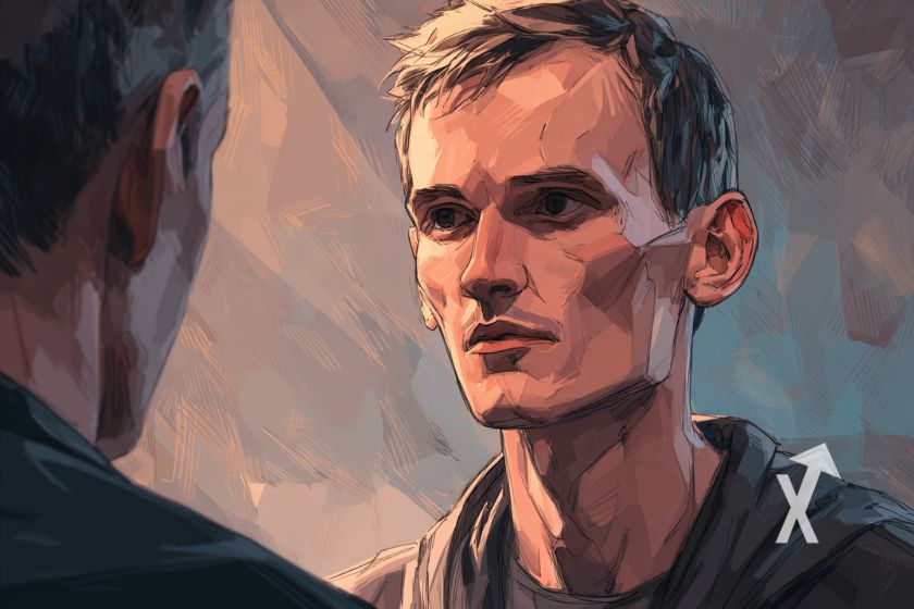 Vitalik Buterin habla con hombre.