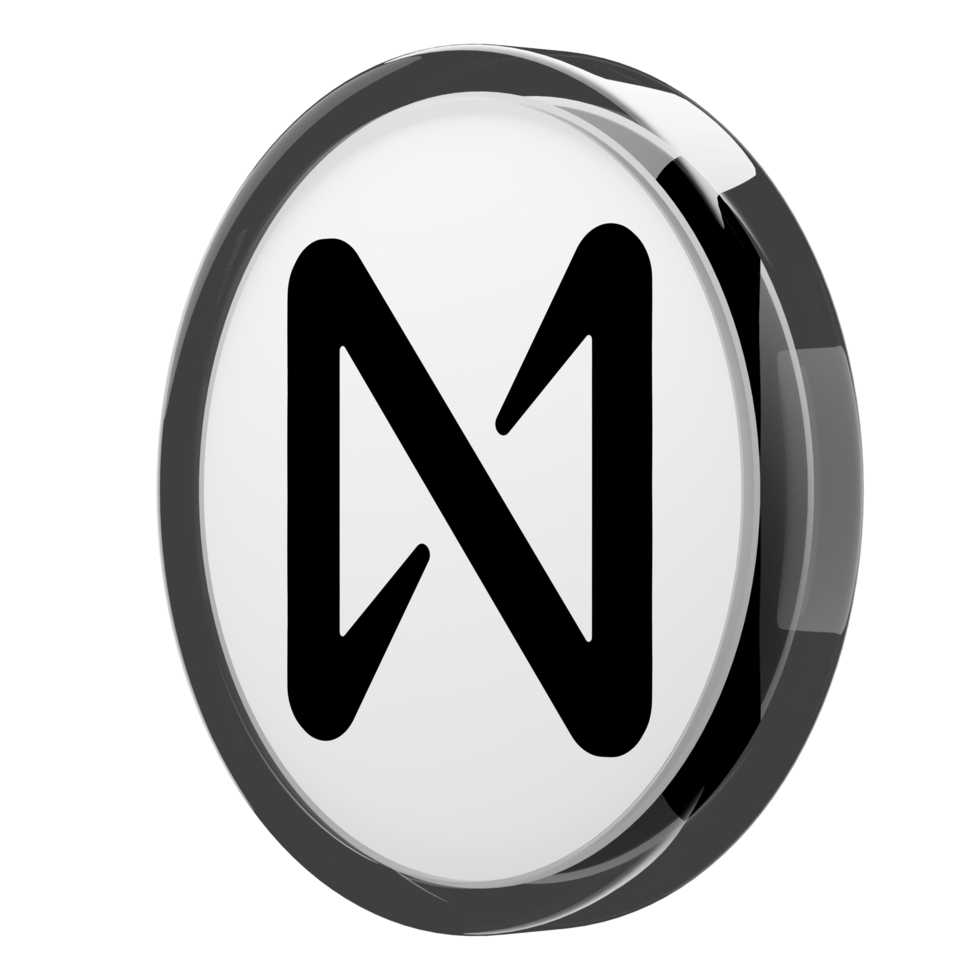 moneda NEAR protocol en negro y blanco sobre fondo blanco