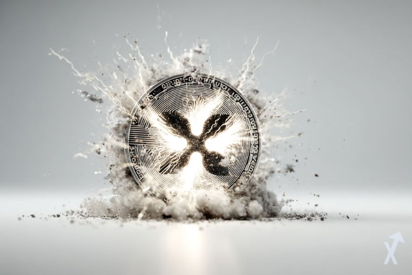 Moneda XRP de Ripple brillante.