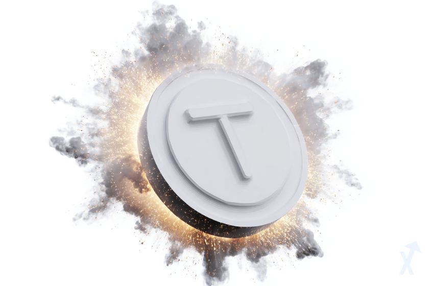 "Logo brillante Bittensor Tao en explosión"