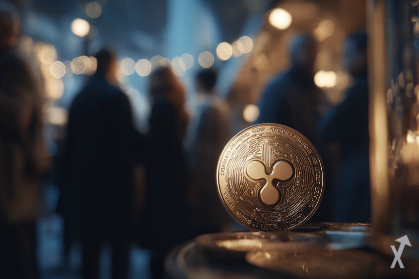 Logo de Ripple XRP luminoso.