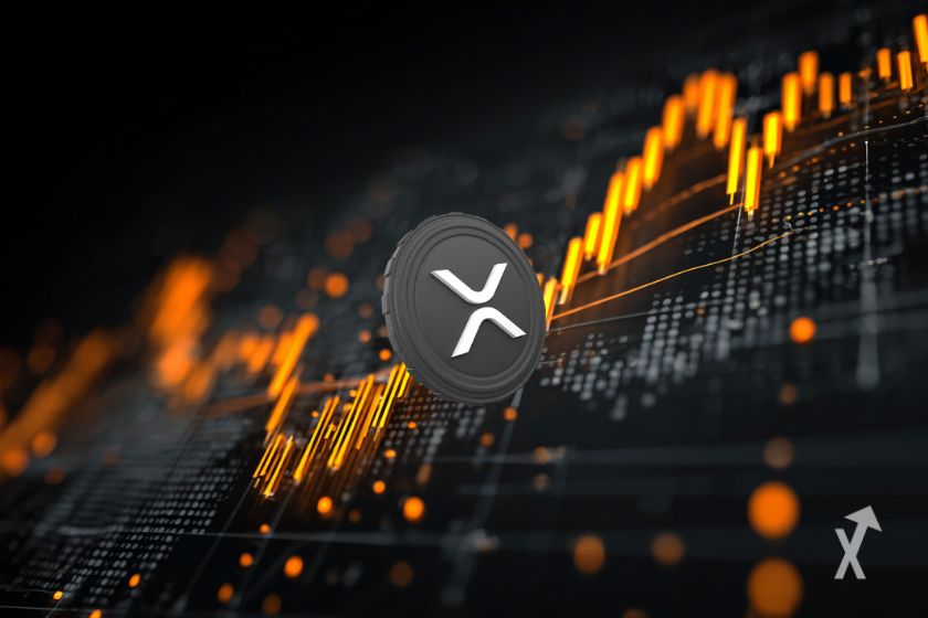 "XRP token en gráfico de velas"