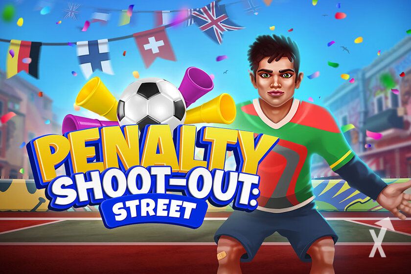 Imagen de portada del juego Penalty Shoot Out Street con un jugador de fútbol en un campo al aire libre