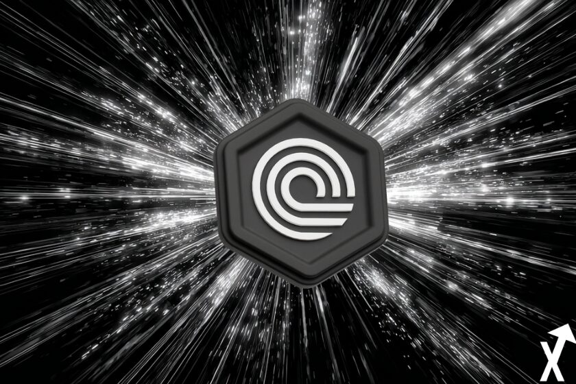 Moneda cripto blanco y negro elegante.