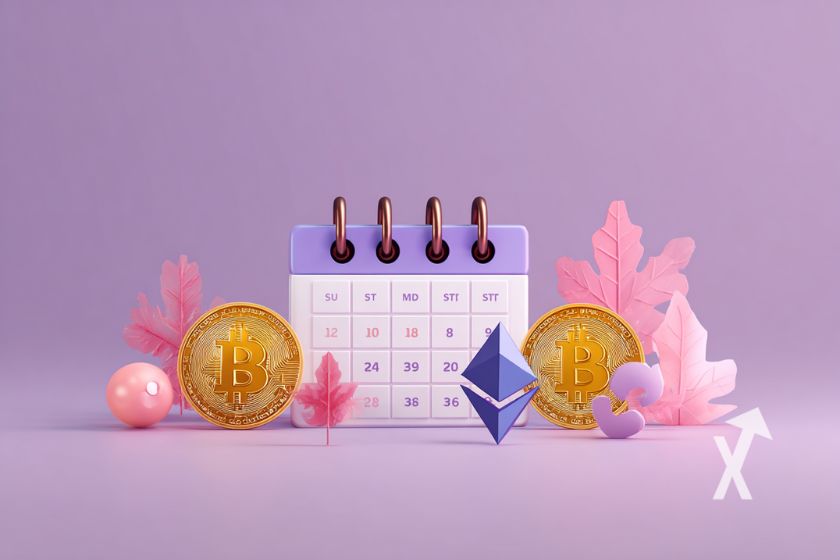 Calendario de noviembre con criptomonedas.