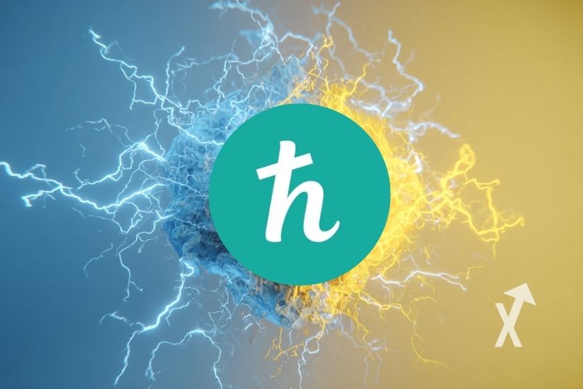 "Token Planck eléctrico sobre fondo azul"