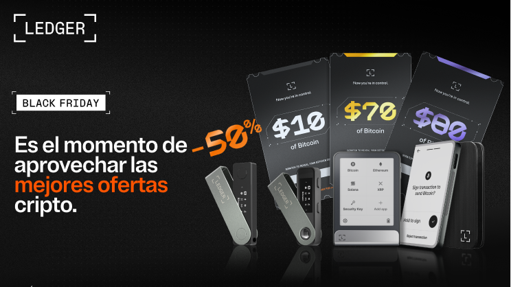 La colección de llaves ledger sobre fondo negro para una oferta especial del Black Friday