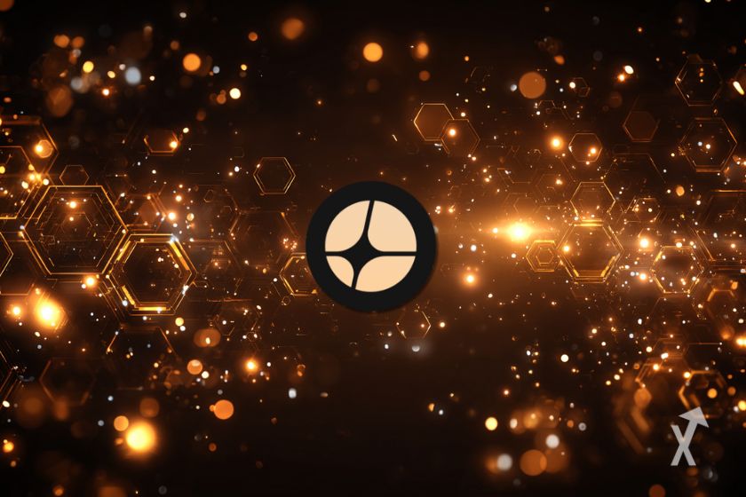 Logo Aster en fondo oscuro bronce.