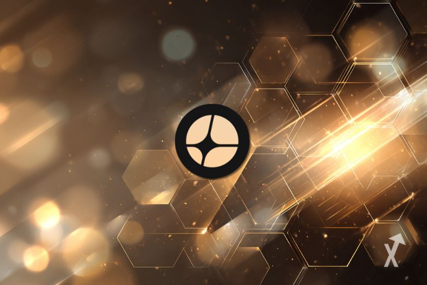 Logo redondeado de Aster en bronce.